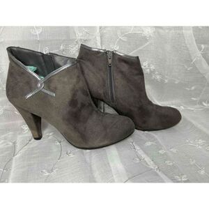Predictions Women Black Heeled 4.5” Faux Suede Ankle Boots‎ US 11 bootie gray